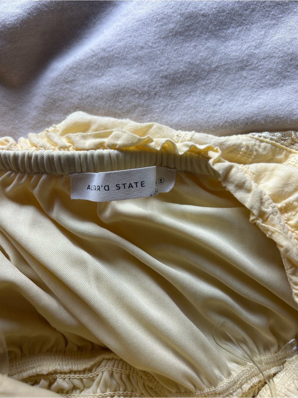 Altar'd State Pale Yellow Ruffle Romper - Picture 3 of 3